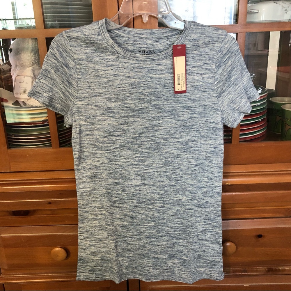 NWT Merona Heathered Light Blue Short Sleeve Tee